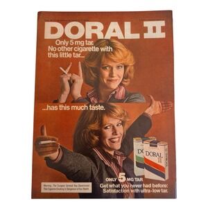 Doral II Cigarettes Vintage Magazine Print Ad‎ 5 MG Tar Peple Mag Advertisement